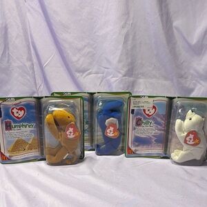 Set of 3 TY Beanie Babies-Humphrey, Peanut, Chilly